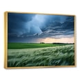 thumbnail image 2 of Designart "Farm Life Under Stormy Skies IV" Landscapes Framed Wall Art - Traditional Green Storms Hallway Framed Wall Art Decor, 2 of 6