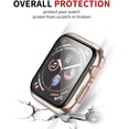 thumbnail image 5 of moogdieeo 2 Pack Case Built in Tempered Glass Screen Protector Compatible with Apple Watch SE 2 (2024)/SE/Series 6/Series 5/Series 4 44mm, Hard PC Case Overall Protective Cover- Transparent, 5 of 12