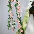 thumbnail image 6 of deevoka Artificial Decorative Fake Plant Vine 180cm Green Leaves Garland for Pink, 6 of 9