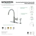 thumbnail image 7 of Kingston Brass KS2437RKX Webb Single-Handle Kitchen Faucet with Knurled Handle and Brass Side Sprayer, Brushed Brass, 7 of 7