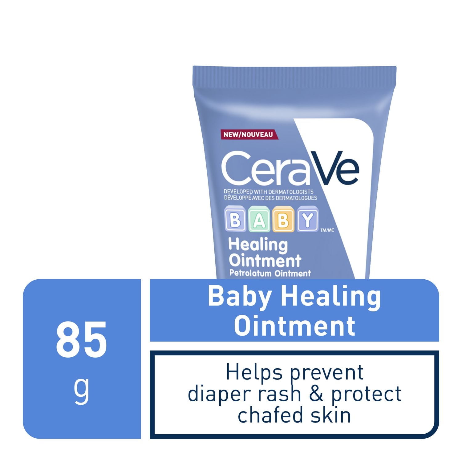 CeraVe Baby Multi-purpose Healing Ointment Cream. Prevent Baby Diaper Rash, Chafed skin/Lips, Dry & Cracked heels & feet. Petroleum jelly with Ceramides & Vitamin E. Slugging Cream, Sensitive Skin, La, CeraVe Baby Healing Ointment