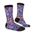 thumbnail image 3 of Uemuo Watercolor Butterflies Pattern Women's Crew Socks, Soft Durable Breathable Moisture-Wicking with Odor Control Cotton socks, 3 of 9
