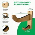 thumbnail image 3 of Bamboo Paddleboard SUP Wall Mount | Indoor Storage Rack for Paddle Board Longboard or Surfboard with Lower Bracket for Paddle or Bags, 3 of 7