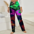 thumbnail image 3 of Neo Pop Art Blacklight Glow In The Dark Winter Female Pants Flannel High Waist Women Pants Lady Warm Straight Leg Plush Trousers, 3 of 7