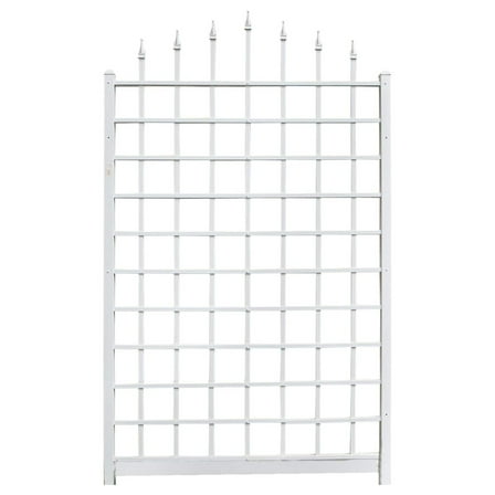 Dura-Trel 57 x 95 Inch PVC Vinyl Outdoor Garden Patio Trellis, with Wall Mounting Screws, White