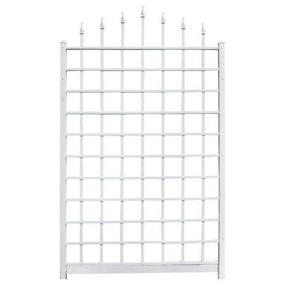 Dura-Trel 57 x 95 Inch PVC Vinyl Outdoor Garden Patio Trellis, with Wall Mounting Screws, White
