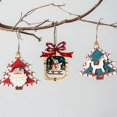 thumbnail image 4 of Wooden Santa Claus Snowman Christmas Tree Suspension Decoration (4pcs, Red), 4 of 5
