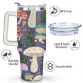 thumbnail image 3 of Mushroom 40 Oz Tumbler with Handle Lid and Straw, Stainless Steel Double Walled Vacuum Insulated Cup, Cute Anniversary Wedding Birthday Gifts Tumbler for Women Men Friends Outdoor Indoor, 3 of 7