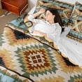 thumbnail image 4 of jejeloiu Retro Aztec Rhombus 7 Pieces Bedding Comforter Set,Rustic Farmhouse Tribal Full Bedding Set,Jungle Animal Deer Fitted Sheet Flat Sheet For Teens,Microfiber Bedroom Decor Reversible, 4 of 8