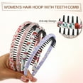 thumbnail image 4 of Unique Bargains 4pcs Teeth Comb Floral Pattern Headbands Tooth Comb Hair Hoop for Women Red Purple White Pink, 4 of 7