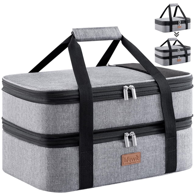Soporte para cazuelas Lifewit, doble aislante térmico, gris, 9 x 13