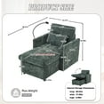 thumbnail image 6 of Multifunctional Lazy Person Sofa Bed Recliner with Storage and Side Pocket, Can Be Stored Storage Backrest with Phone Holder, Chenille Single Leisure Chair for Living Room,Bedroom,Small Space,Emerald, 6 of 6