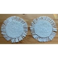 thumbnail image 2 of Handmade Macrame Coasters In Beige Set Of 2 Bohemian Home Decor, 2 of 5