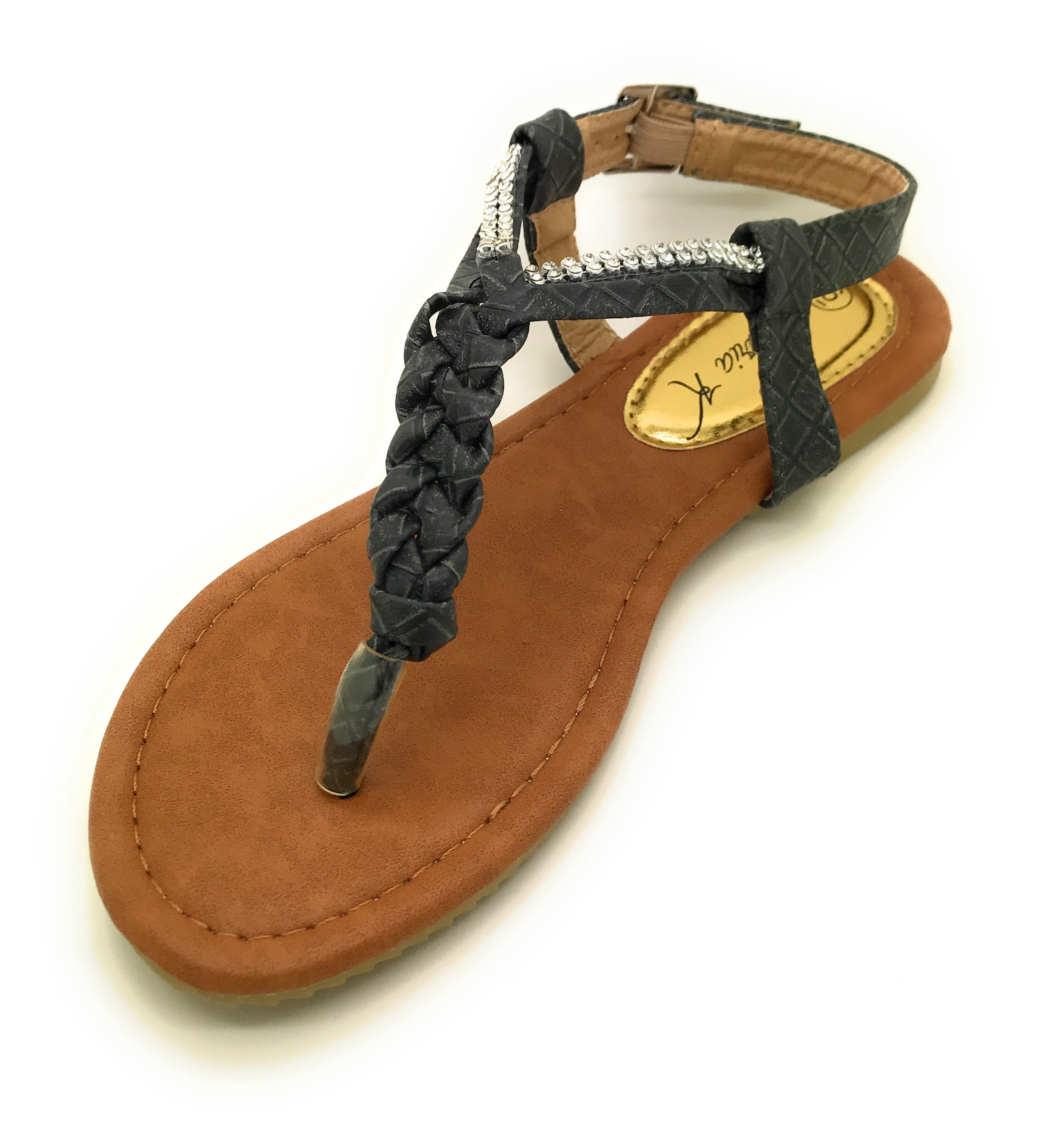 Victoria K. Women's Braided T-Strap Thong Sandal