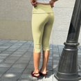 thumbnail image 7 of Women's Capri Leggings with Fold-over Waistband, Sexy Slim Fit Yoga Pants, Stretchy Ruched Workout Trousers for Gym and Running, 7 of 7