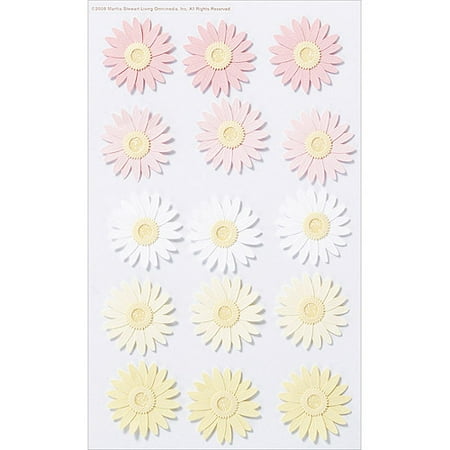 Martha Stewart Crafts Pink And Yellow Dimensional Daisy Stickers