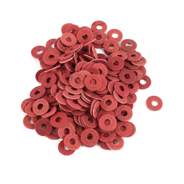 Arandelas espaciadoras aislantes de fibra aislante de 3 mm x 8 mm x 0.7 mm rojas, 200 piezas