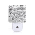 thumbnail image 1 of Fotbe Veilleuse Rétroéclairée à LED Motif Scène de Ferme de Campagne avec Capteur de Mouvement & Capteur Crépuscule à l'Aube Veilleuse Écoénergétique, Veilleuse de Chambre-UK, 1 of 7