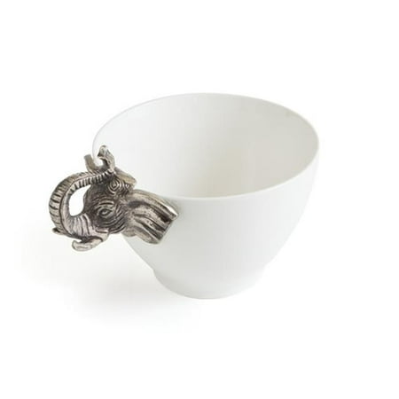 

Go Home 20942 Ceramic & Aluminum Congo Ceramic Bowl White & Silver - 8 x 9 x 12.5 in.