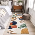 thumbnail image 5 of Bohemian Nordic Large Area Rugs for Bedroom Living Room, Soft Non Slip Carpet Bedside Rug, Abstract Art Coconut Palm Leaves Rectangular Floor Cover Kitchen Accent Rug 2'x6' for Dining Room/Office, 5 of 9