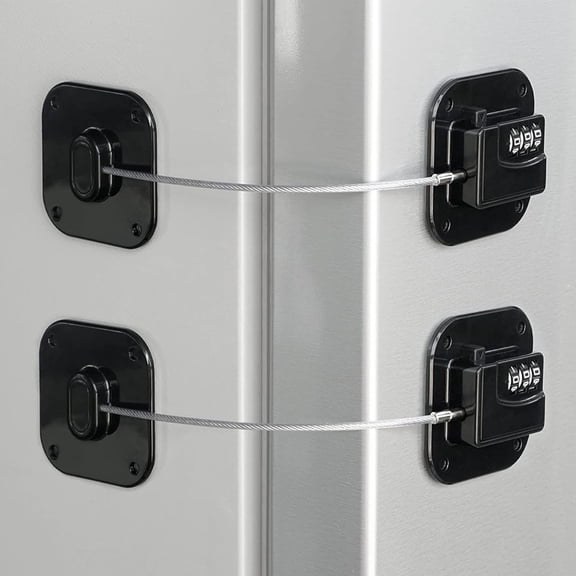 2 pcs Refrigerator Lock, Heavy Duty Fridge Lock, Combination Lock for Refrigerator Cabinets, Drawers, Safety, Easy Install No Keys Needed