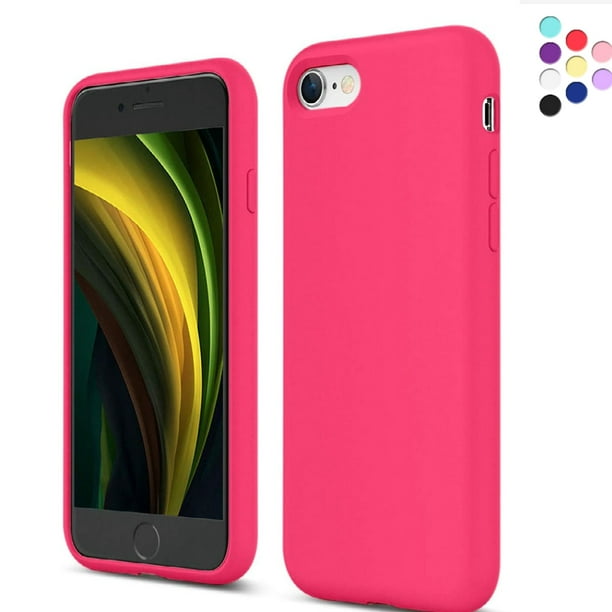 Fábula Avenida duda Silicone Case for iPhone Se and iPhone 8 and iPhone 7 - Liquid Silicone  Protective Phone Case (Hot Pink) - Walmart.com