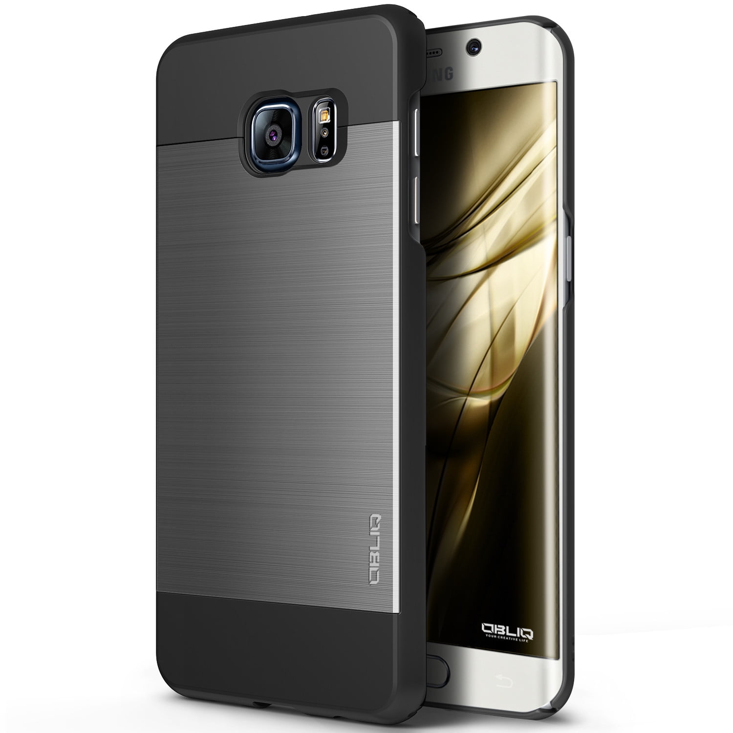 OBLIQ, Galaxy S6 Edge Plus Case [Slim Meta][Titanium/Black ...