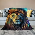 thumbnail image 2 of HENGT  Lion Throw Blanket for Adults Fuzzy Lightweight Super Soft Warm Cozy Flannel Plush Blankets for Decorative Bed Couch Chair, 2 of 6