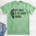 thumbnail image 2 of My Goal Is To Deny Yours Hockey T-shirt, Unisex Men's Shirt, Ice Hockey Goalie Canadian Winter Sports, Heather Apple Green, X-Small, 2 of 6