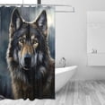 thumbnail image 2 of FREEAMG Wolf Shower Curtain with Hooks, Waterproof Washable Fabric Shower Curtain for Bathroom Bathtub Decor, 60"x 72", 2 of 6