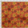 thumbnail image 4 of Soimoi Bird & Flowers Print, Poly Taffeta Fabric, Decor Sewing Fabric by The Yard 56 Inch Wide, Decorative Fabric for Outdoor Upholstery, Umbrellas and Home Accents, Yellow & Orange, 4 of 5