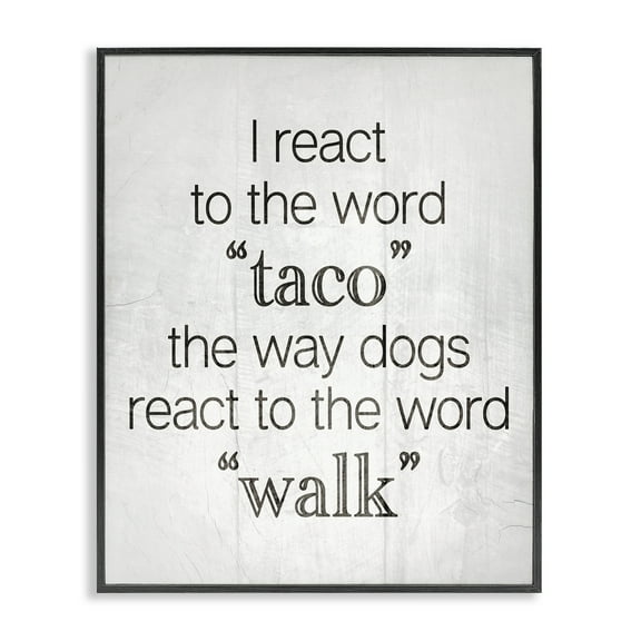 Stupell Industries Funny React To Taco Food & Beverage Painting Black Framed Art Print Wall Art, 11 x 14