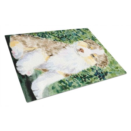 

Caroline s Treasures Australian Shepherd Glass Cutting Board Large