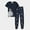 Navy Blue, variant on MyFav Boys Pajamas Pant and T-Shirt Sets 2 Piece Summer Pajama Bottom and Sleep Shirt Sleepwear Sets for Kids