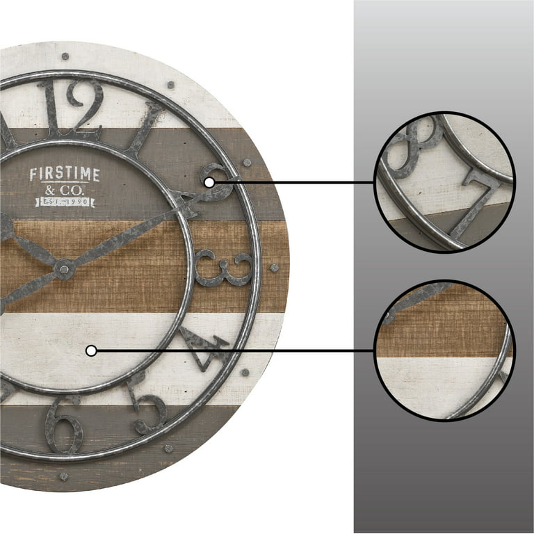 FirsTime & Co. Multicolor Shabby Pallet Wall Clock, Farmhouse, Analog, 16 x  2 x 16 in
