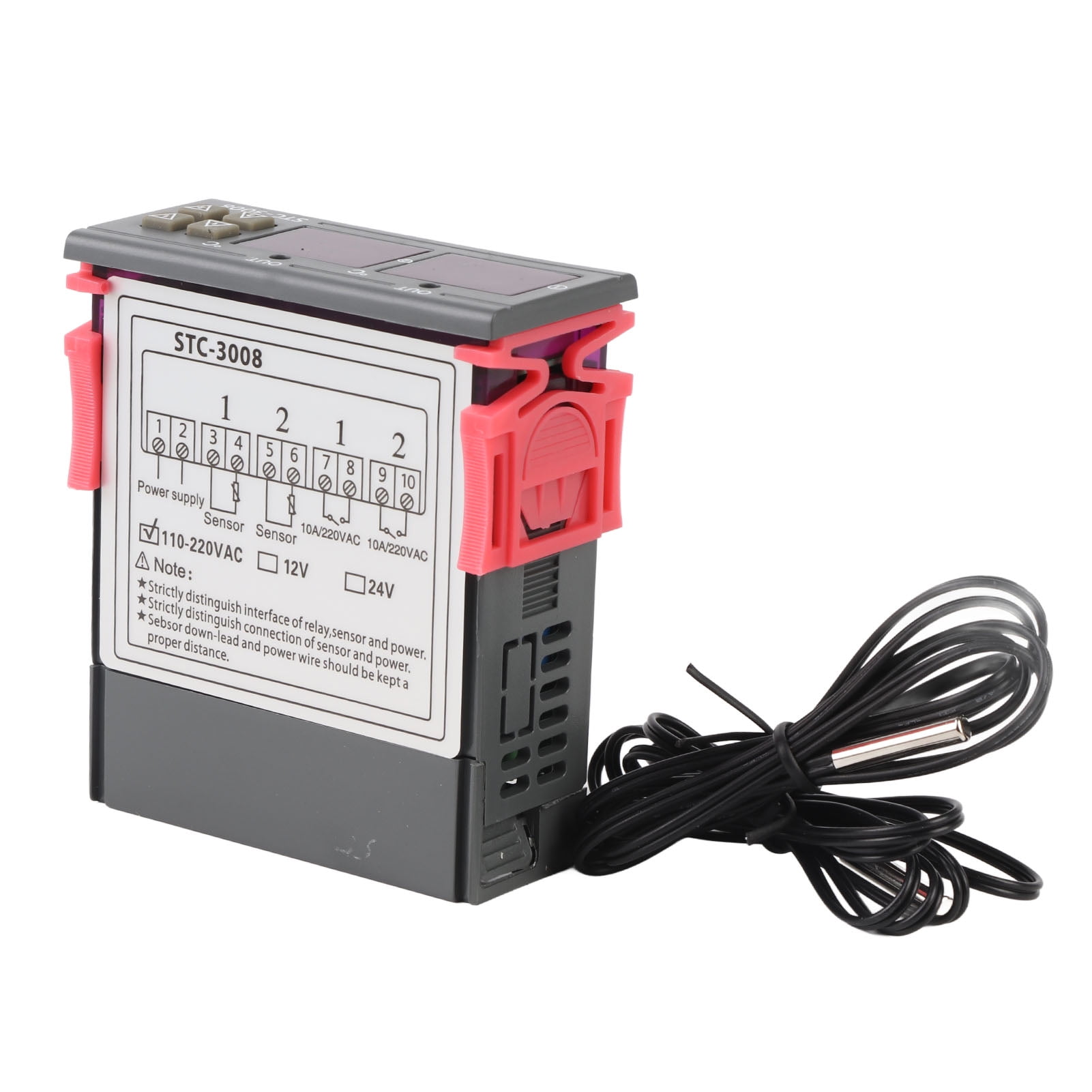 Temperature Controller, -55 Degrees Celsius ~+110 Degrees Celsius  Digital Thermostat LCD Display  For Home