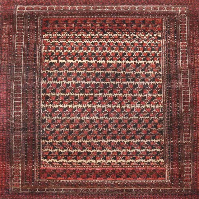 Ahgly Company Tapis d'Intérieur Lavables en Machine, Carrés Traditionnels Rouille Rose, 9' Carré
