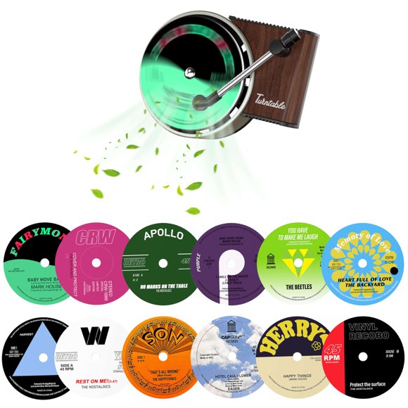 Maicican 12 Uds Ambientador De Coche Personalizable Clip De Ventilación Cubierta De Álbum De Cantante Pop Tocadiscos Forma Regalos Para Amantes De La Música. (Retro)