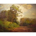 thumbnail image 2 of Steele, Theodore Clement 32x26 Gold Ornate Wood Framed with Double Matting Museum Art Print Titled - Sunny Road, 2 of 4