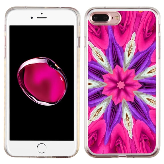 Slim-Fit Case for Apple iPhone 8 PLUS / 7 PLUS, OneToughShield ® Premium TPU Gel Protector Phone Case - Kaleidoscope Rose