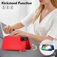 thumbnail image 6 of ELEHOLD Case for iPhone XS Max, Magnetic Closure Kickstand Zipper Wallet Case with 3 Card Slots & Ring Holder,Shockproof RFID Blocking Phone Case,Red, 6 of 8