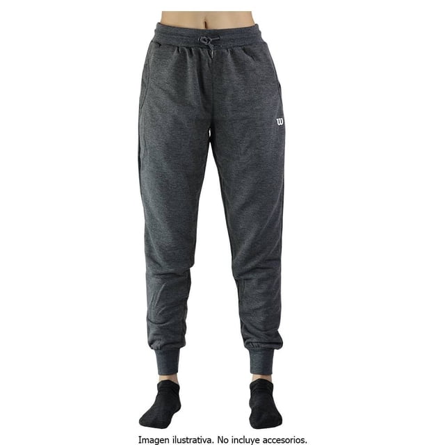 Pantalón Wilson para Mujer, Tipo Jogger Deportivo Liso Gris Oxford Talla M