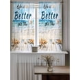 thumbnail image 4 of Summer Coastal Beach Curtains 45 Inch Length, Sheer Curtains for Bedroom Living Room Window Ocean Wave Starfish Shell Rod Pocket Voile Drapes Kitchen Curtains Small Half Window 42"x45" 2 Panels, 4 of 6