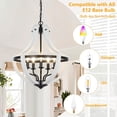thumbnail image 5 of 5-Light White Wood Chandeliers, 5 of 9