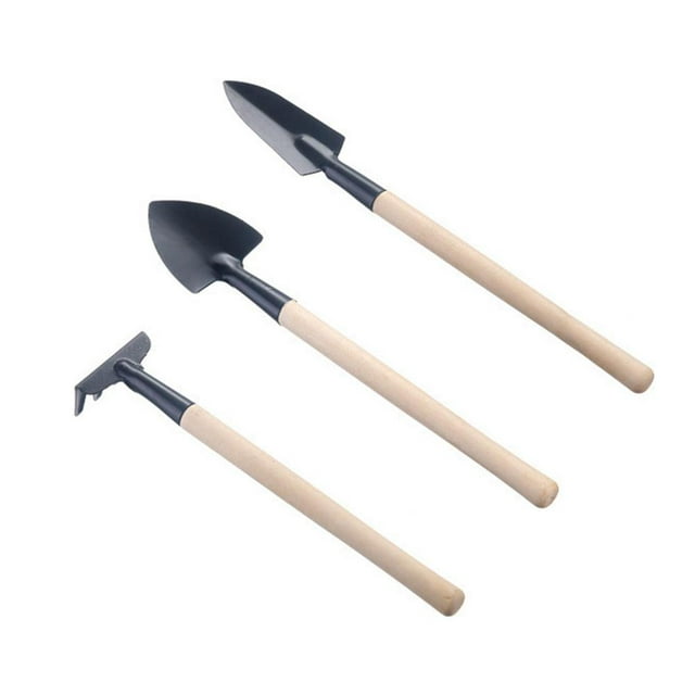 Flower Pots Multifunctional Wooden Handle Small Rake Spade& Shovel Garden L