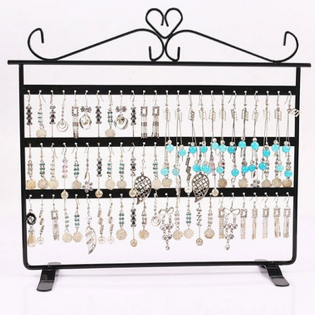 Earrings Holder Multi Layers Hanging Display Rack for Rack Large Capacity Jewelry Storage Organizer Jewelries Stand Bracket for Home Black