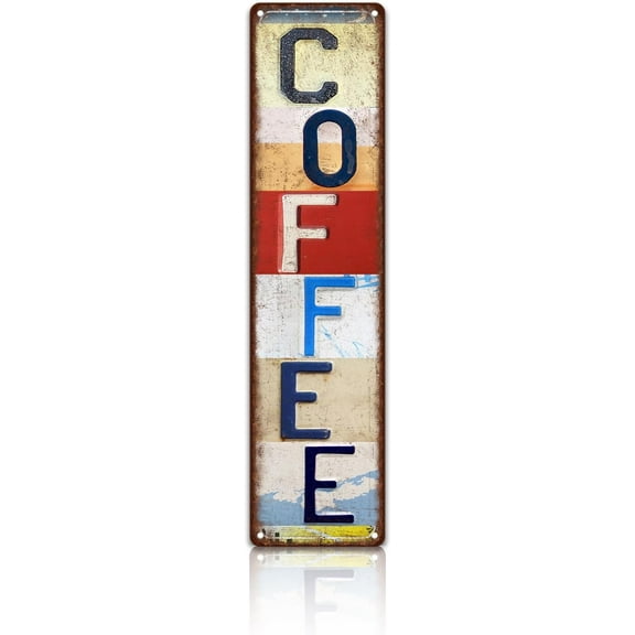 Vintage Coffee Wall Decor Street Signs Home Coffee Bar Metal Tin Signs 4 x 16 Inches