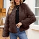 thumbnail image 1 of Chaqueta larga y cálida para mujer, de invierno, con cuello en V liso, 1 of 3