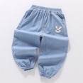 thumbnail image 4 of UJNDER Girls Denim Pants Lightweight Soft Loose Fit Casual Long Trousers for Toddler and Kids with Comfortable Fabric Girls Pants,Light Blue,9-10 Years, 4 of 6