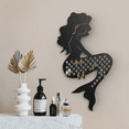 thumbnail image 6 of Mango Steam Metal Wall-Mounted Jewelry Organizer for Earrings Mermaid, Black, 6 of 7